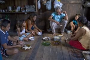 Família em situação de insegurança alimentar no Brasil.